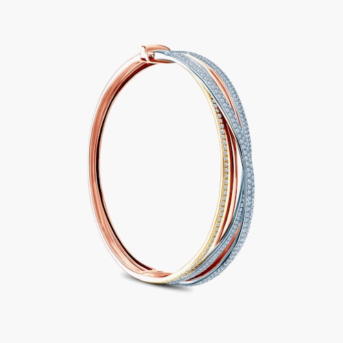 Bransoletka SAVICKI: trzykolorowe złoto, diamenty